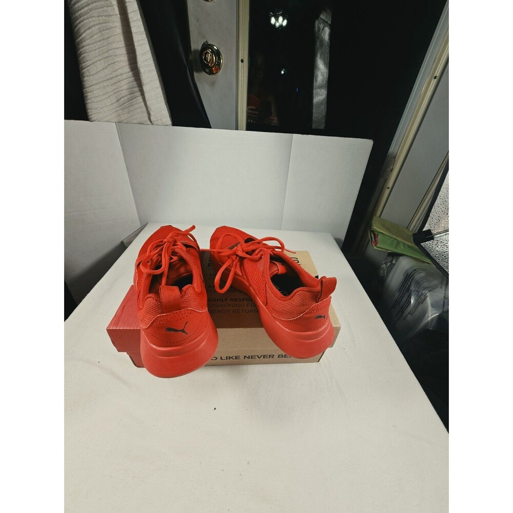 Puma Wired Little Kid's Youth US 3.5 Red Running Athletic Sneakers Lace up Shoes - Picture 7 of 11